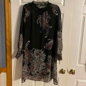 Women dresses xxl size black color with brown and white design